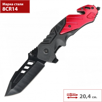 Нож складной GANZO G629-RD черный/красный